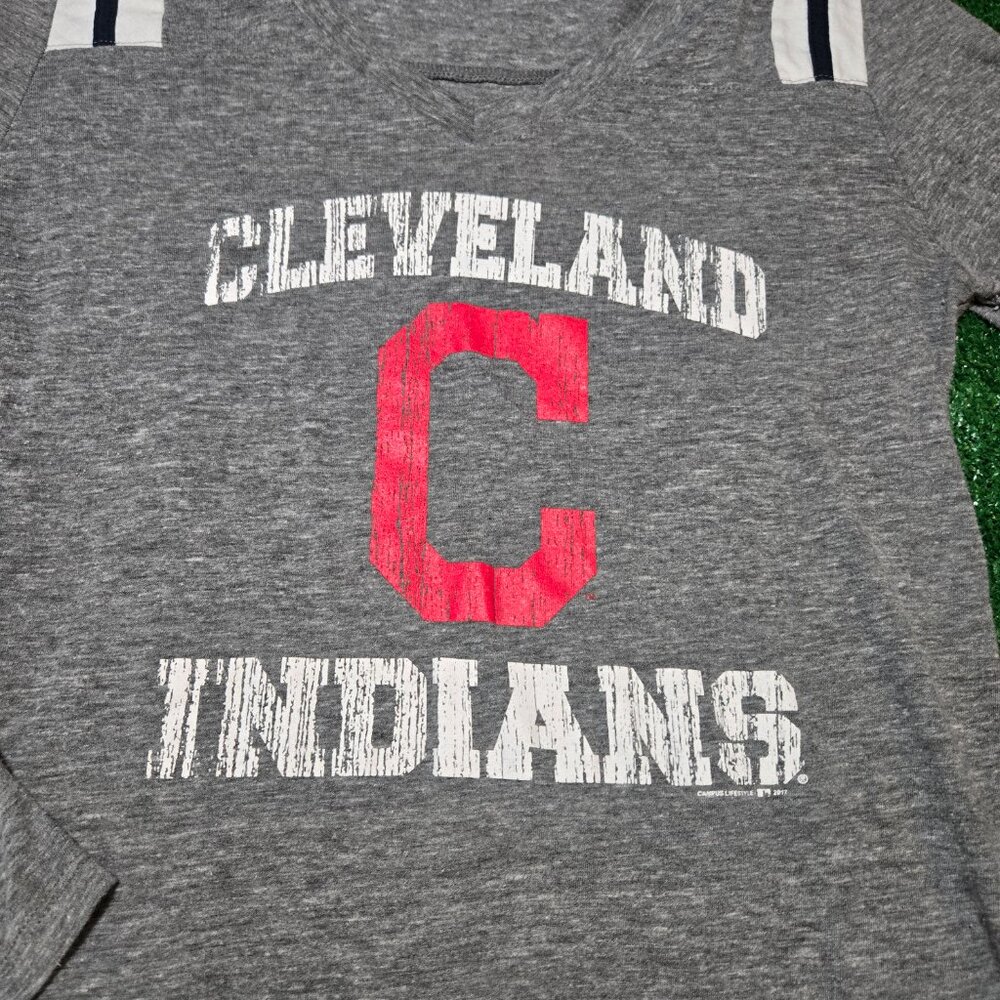 MLB Cleveland Indians Guardians long sleeved distressed tee - Picture 2 of 6
